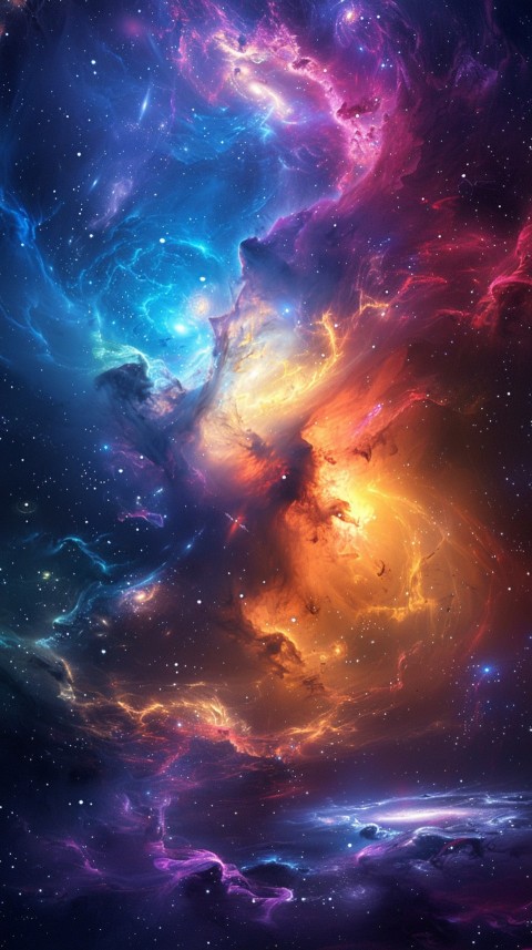 A colorful nebula aesthetic in space with clouds and stars in the background abstract galaxy (282)