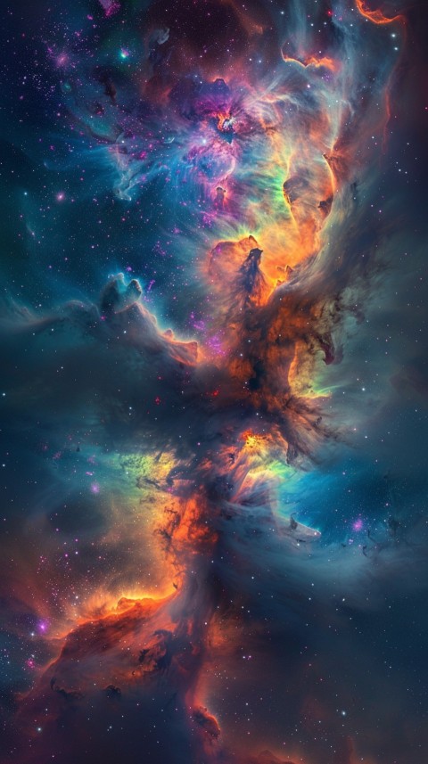 A colorful nebula aesthetic in space with clouds and stars in the background abstract galaxy (286)