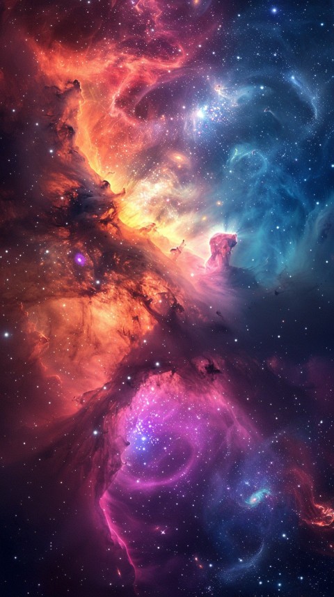 A colorful nebula aesthetic in space with clouds and stars in the background abstract galaxy (263)