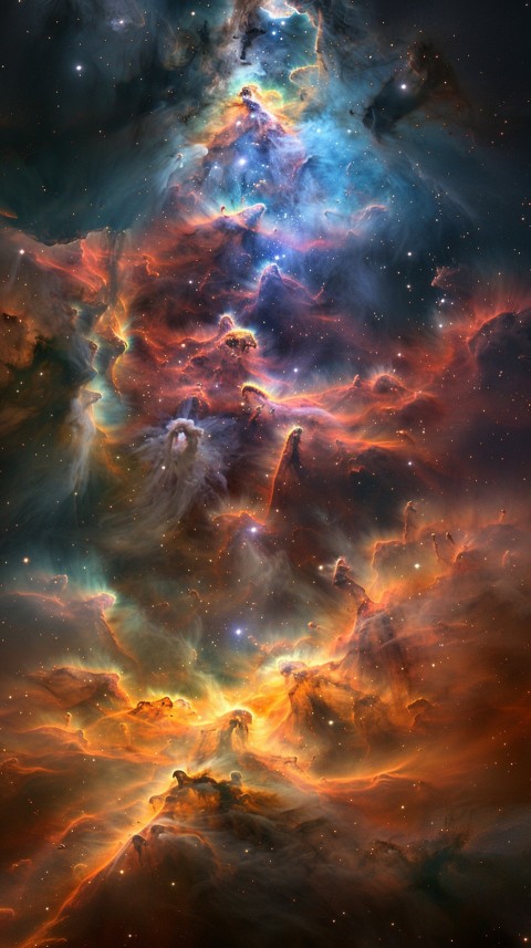 A colorful nebula aesthetic in space with clouds and stars in the background abstract galaxy (252)