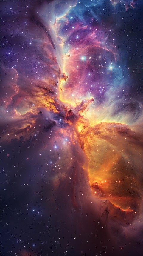 A colorful nebula aesthetic in space with clouds and stars in the background abstract galaxy (261)
