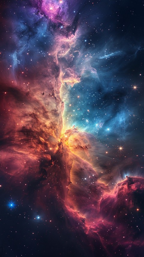 A colorful nebula aesthetic in space with clouds and stars in the background abstract galaxy (260)
