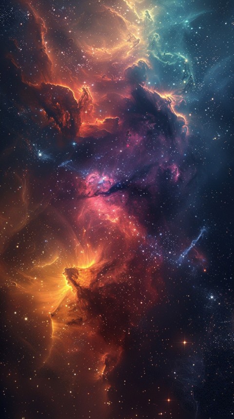 A colorful nebula aesthetic in space with clouds and stars in the background abstract galaxy (283)